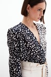 Kruvaze Desenli Bodysuit