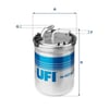 UFI 24 437 00 Yakıt Filtresi 6Q0127401F uygun fiyat hızlı kargo