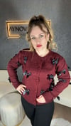 Kurdele Detaylı Bordo Hırka