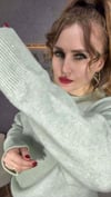 Su Yeşili Pullu Bluz Işıltılı Detaylar