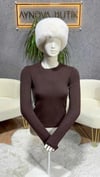 Yuvarlak Yaka Likralı Bady Sade Stil