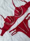 Simli Lori Kırmızı Bralet Takım