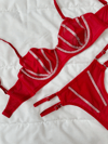 Simli Lori Kırmızı Bralet Takım