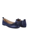 ARVENSHOES Kadın Hakiki Lacivert Deri Babet 10055
