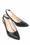 Karvenshoes Haki̇ki̇ Deri̇ Arkasi Açik Sti̇letto