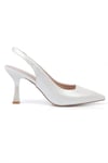 Karvenshoes Haki̇ki̇ Deri̇ Beyaz Renk Sti̇letto 29