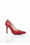 Karvenshoes Haki̇ki̇ Deri̇ Kirmizi Renk Sti̇letto 1352