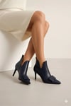 Karvenshoes Haki̇ki̇ Deri̇ Laci̇vert Renk Bot 549