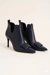 Karvenshoes Haki̇ki̇ Deri̇ Laci̇vert Renk Bot 549
