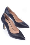Karvenshoes Haki̇ki̇ Deri̇ Laci̇vert Renk Sti̇letto 25