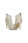 Karvenshoes Kadin Haki̇ki̇ Ten Deri̇ Ten Fi̇le Fermuarli Yazlik Bot 10005