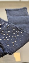 Kız çocuk denim üst kısım taşlı pantolon