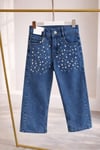 Kız çocuk denim üst kısım taşlı pantolon