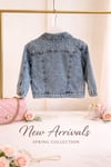 Kız çocuk jean denim ceket taşlı