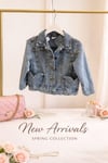 Kız çocuk jean denim ceket taşlı