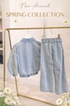 Kız çocuk yıldızlı denim takım