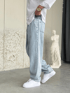 Bel Lastik İpli Baggy Kot Pantolon