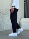 Boyfrıend Kalıp İpli Lacivert Jogger Pantolon