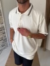 Detaylı Polo Yaka Beyaz Tişört