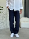 Gabardin Lacivert Keten Pantolon 