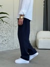 Gabardin Lacivert Keten Pantolon 