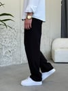 Gabardin Siyah Keten Pantolon