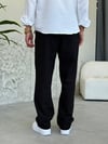 Gabardin Siyah Keten Pantolon