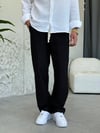 Gabardin Siyah Keten Pantolon
