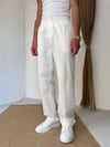 Keten Beyaz Baggy Pantolon 
