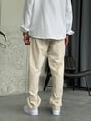 Krem Baggy Keten Pantolon