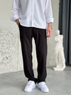 Krinkıl Kumaş Regular Kalıp Siyah Pantolon