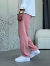 Müslin Kumaş Pembe Keten Pantolon