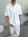 Polo Yaka Basıc Beyaz Tişört