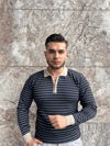 Marine Stripe Quarter-Zip Knit Laci 