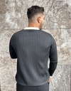 Onyx Ribbed Contrast Siyah Polo