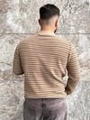 Sand Stripe Bej Polo Knit