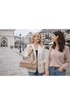 Bej Gold Halka Detaylı Kadın Omuz Çantası | Bej T8314