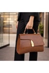 Kahverengi Modern Formlu Gold Detaylı Kadın El Çantası | Kahverengi T8304