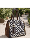 Kahverengi Zebra Desenli Kadın Omuz Çantası | Kahverengi T8347