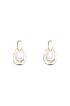 Rose Gold & Gümüş Geçişli Elips Küpe | Rose - Gümüş JS12964