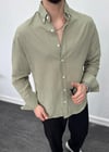 Fresh Keten Oversize Gömlek H.yeşili