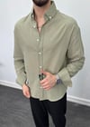 Fresh Keten Oversize Gömlek H.yeşili