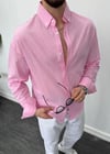 Fresh Keten Oversize Gömlek Toz Pembe