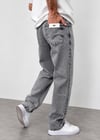 Gri Yıkamalı Premium Baggy Kalıp Jeans