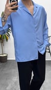 MR Çizgili Oversize Gömlek Bebe Mavi