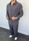 Oversize Tensel Gömlekli Takım Gri