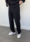 Oversize Tensel Gömlekli Takım Siyah