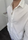 Oversize Yıkamalı Keten Gömlek Beyaz