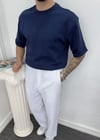 Premium Doubleface Rahat Kalıp Tişört Lacivert