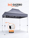 3x2 Katlanır Gazebo Çadır Pratik Kurulumlu Portatif Gölgelik - Çadır KampAVM
